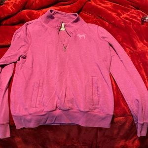PINK 1/4 zip sz LG